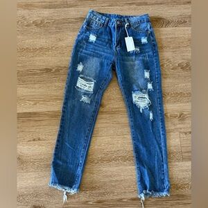 Classic Blue Distressed Women's Jeans W25